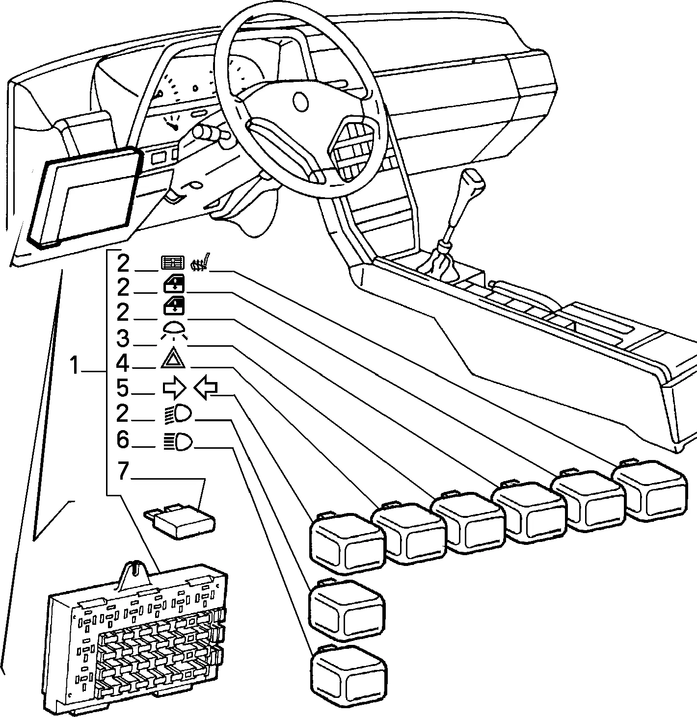amplasarea siguranțelor Alfa Romeo 164