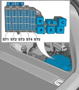 предохранители в багажнике ауди