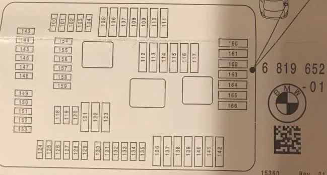 схема блока предохранителей bmw x5 f15 в багажнике
