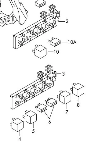 Предохранители и реле Skoda Superb
