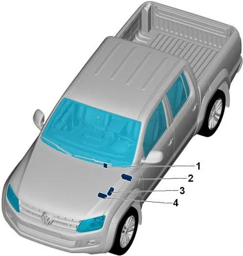 lokalizacja skrzynek pod maską Volkswagena Amarok
