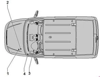 Расположение блоков в Volkswagen Caddy