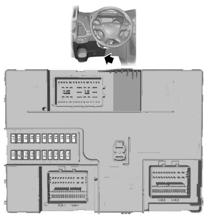 Электросхема центрального замка тип 1 Ford Transit - Электросхемы автомобилей