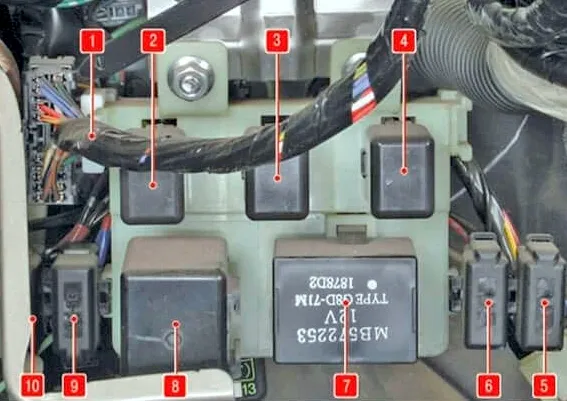 Схема блока реле под капотом