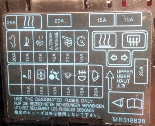 митсубиси каризма схема предохранителей в салоне
