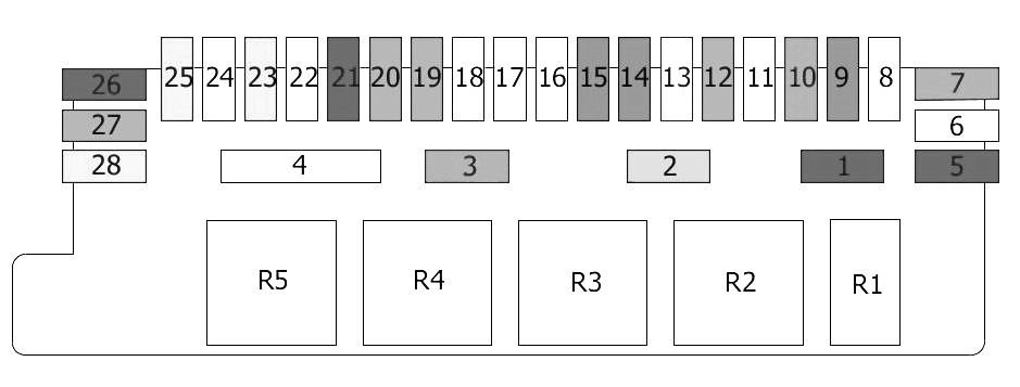 Мхема блоку під заднім сидінням w220