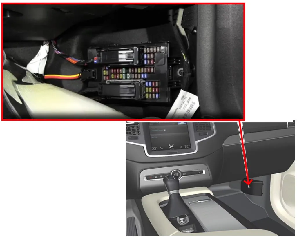 расположение блоков в салоне Volvo XC60 2