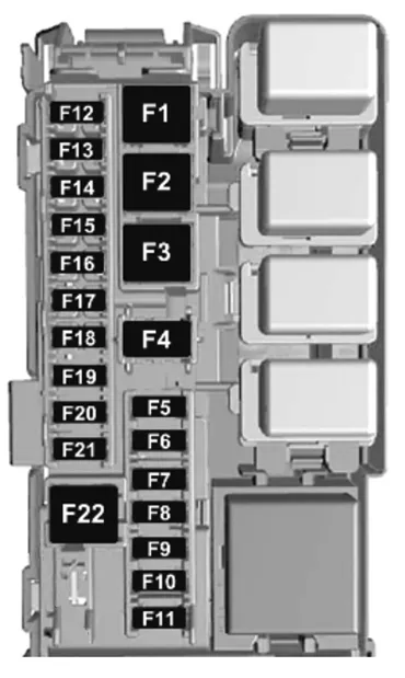 Схема блоку в багажнику Buick Regal 6G