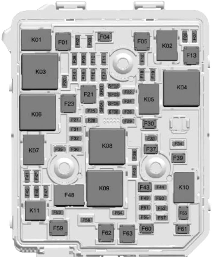 Схема предохранителей Buick Encore GX под капотом