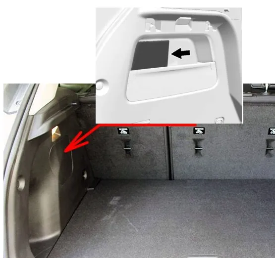 Расположение блоков в багажнике Buick Encore GX