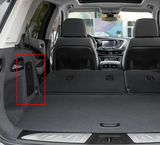 расположение блока в багажнике Buick Enclave 2G
