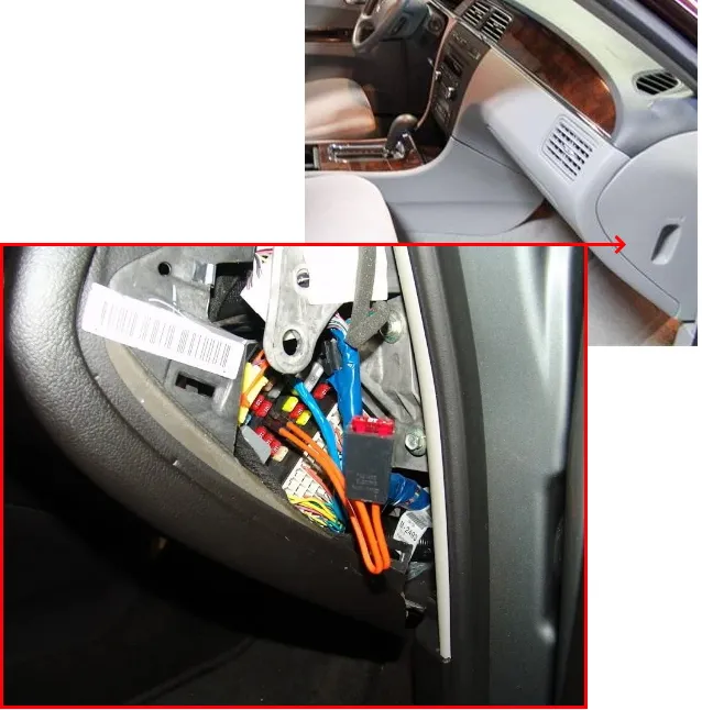 расположение блока в салоне Buick LaCrosse 1 