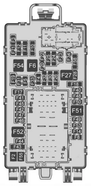 Схема правой панели предохранителей Chevrolet Silverado 4