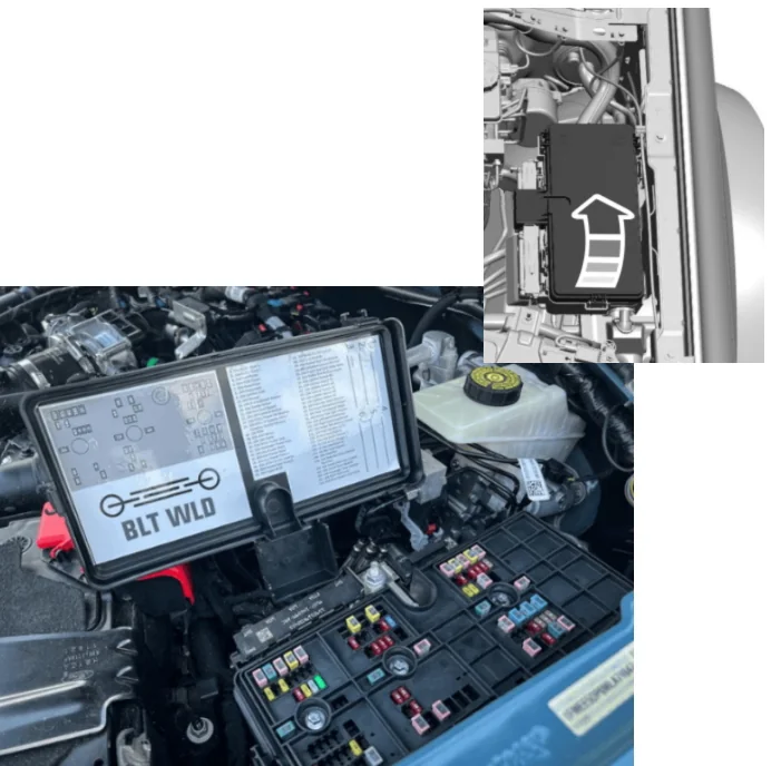 Розташування запобіжників під капотом Ford Bronco 6