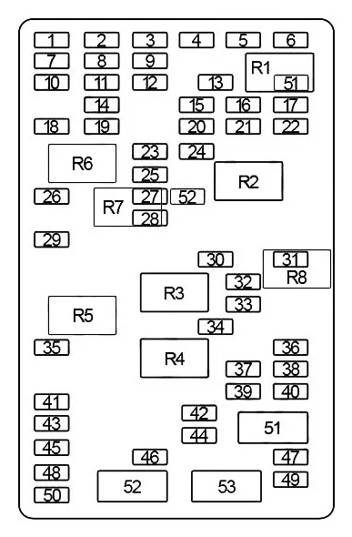Схема 2 блока в салоне Chevrolet Trailblazer 1