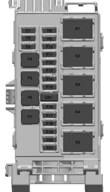 Схема блока в багажнике Chevrolet TrailBlazer 3
