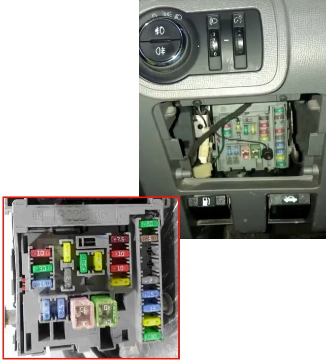 Расположение предохранителей в салоне Chevrolet TrailBlazer 2