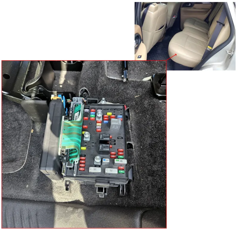 Расположение блока в салоне Chevrolet Trailblazer 1