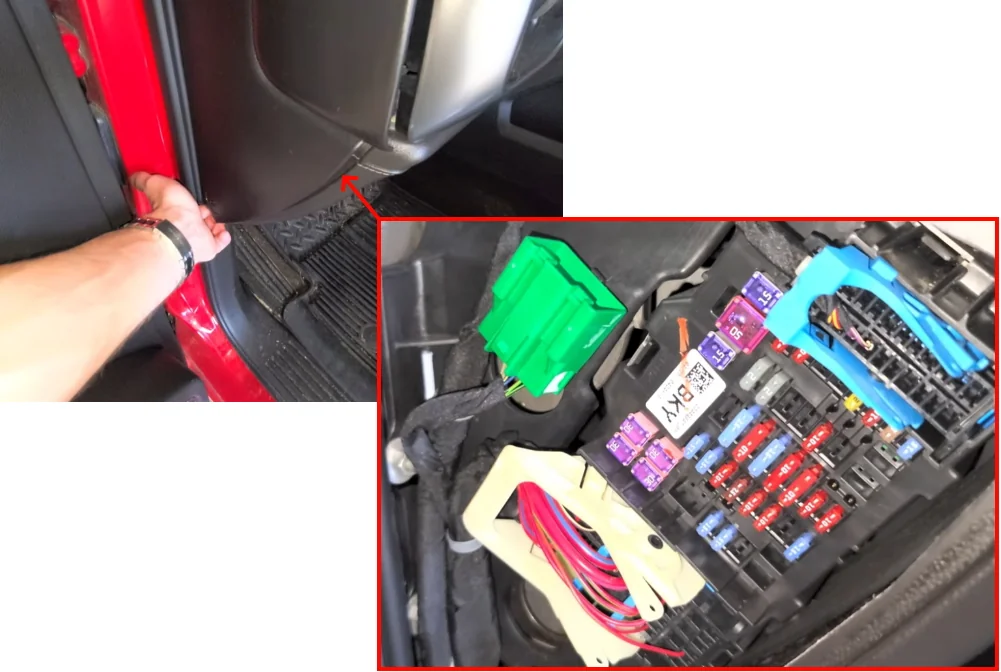 левый блок предохранителей в салоне Chevrolet Silverado 3G